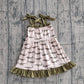 Baby Girls Kids Straps Crocodiles Ruffle Knee Length Dress RTS