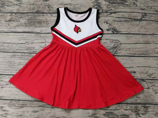 Moq 5 Baby Girl Sleeveless Bird Team Red Dress