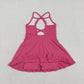 Baby Girls Kids Straps Pink Yoga Active Shorts Knee Length Dress RTS