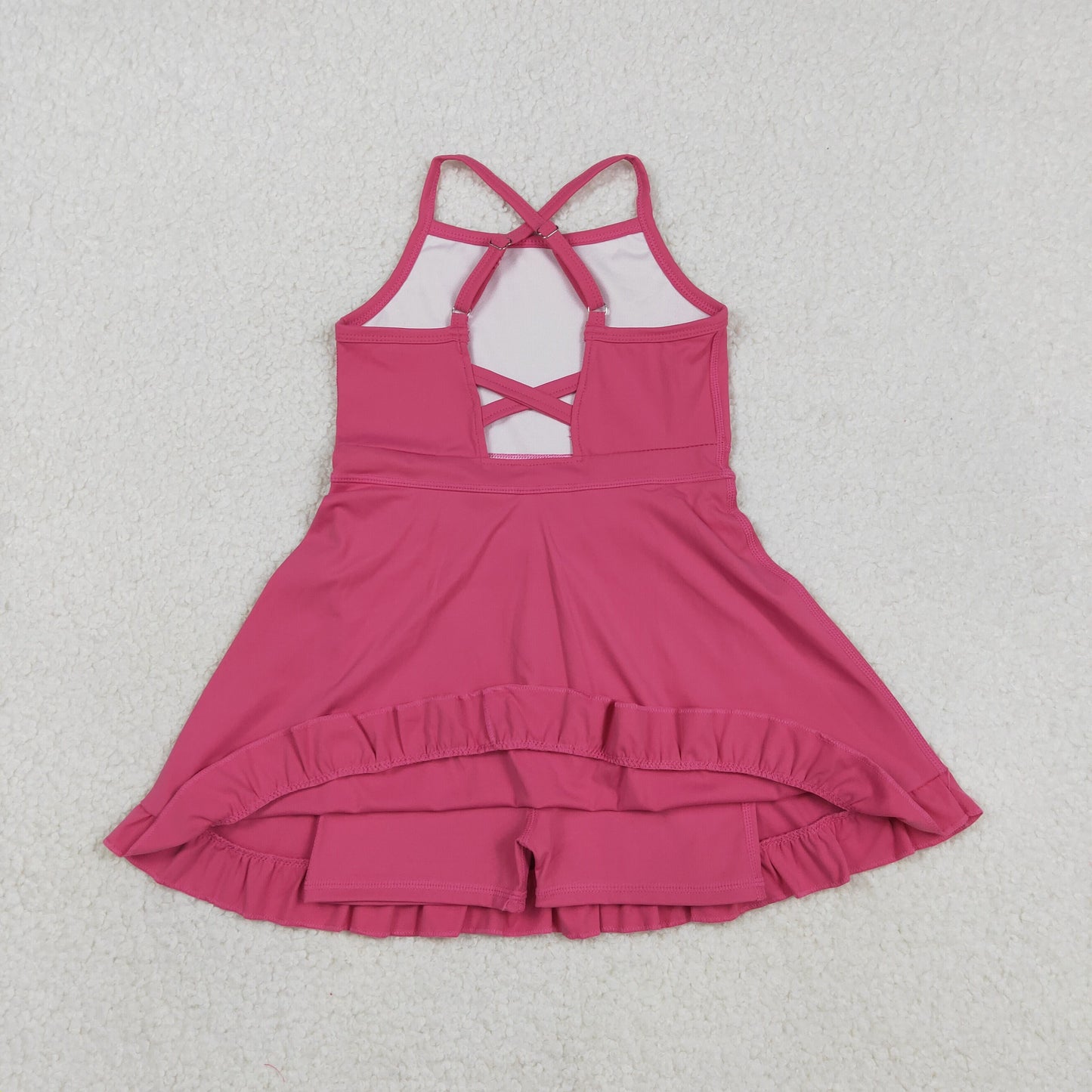 Baby Girls Kids Straps Pink Yoga Active Shorts Knee Length Dress RTS