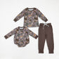 Sibling Boys Kids Long Sleeves Deer Ducks Camo Hunting Romper Set RTS