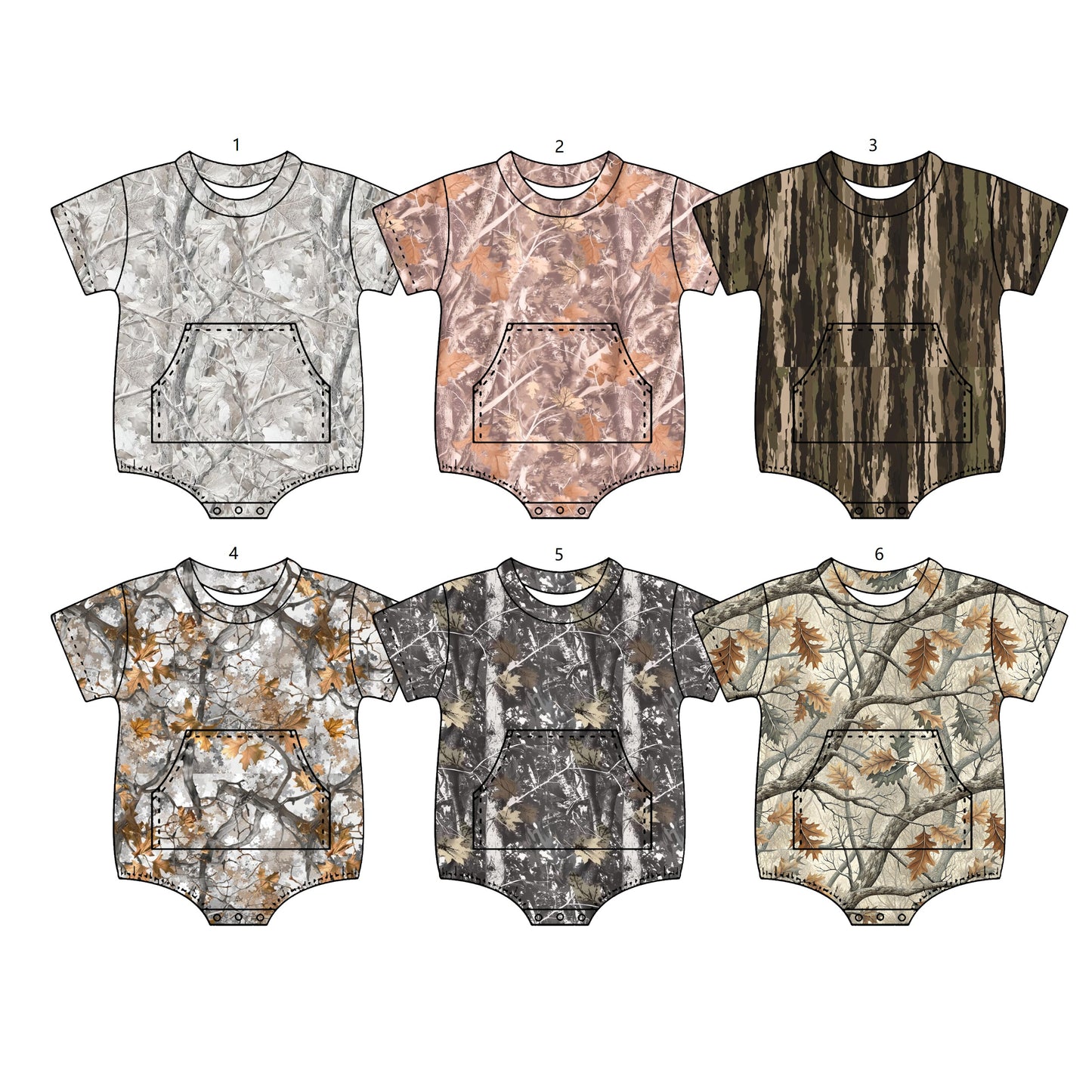 Baby Boys Kids Short Sleeves Camo Print Summer Bubble Rompers
