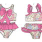 ( Moq 5 Each Style ) Sibling Baby Girls Kids Flower Tops Ruffle Shorts Bows Sets Summer Swimsuits