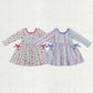 Sibling Baby Girls Long Sleeves Hearts Flower Bows Pockets Valentine Knee Length Dresses RTS