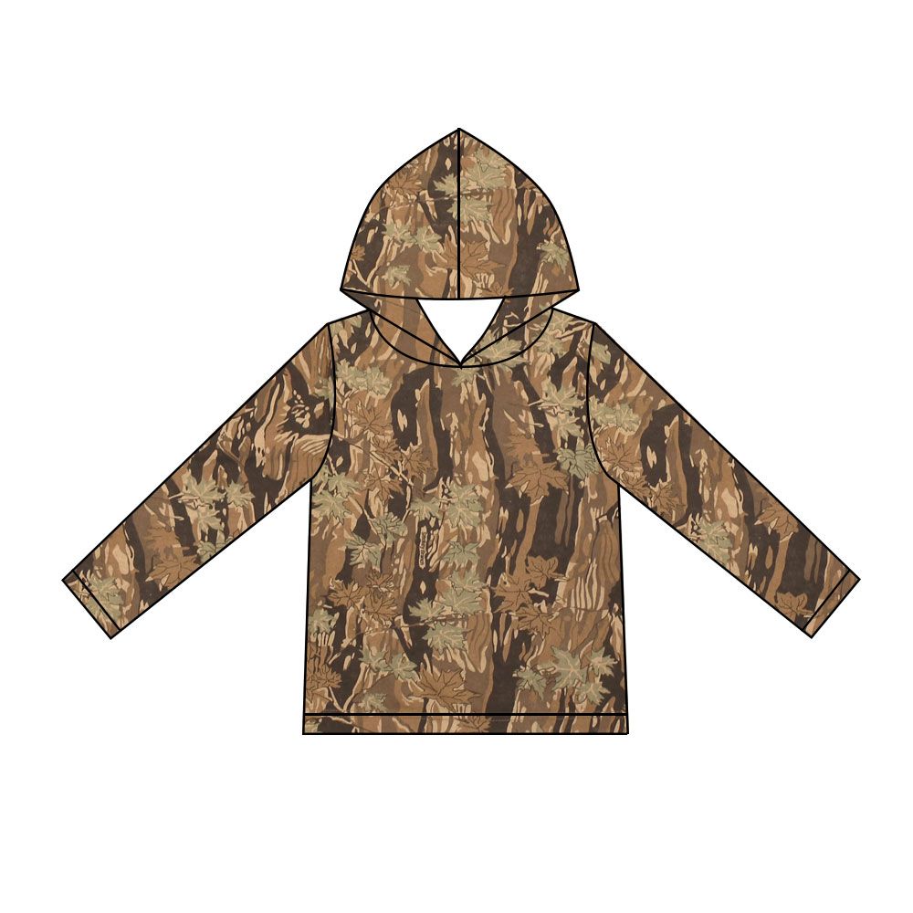 ( Moq 5 ) Preorder Baby Boys Kids Long Sleeves Leaves Hoodie Shirt Pullover Clothes