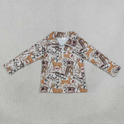 Sibling Baby Boys Kids Deer Shirts Shorts Set Hunting Clothes RTS
