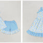 Baby Girl Blue Sleeveless Flower Summer Set Dress Sibling Clothes