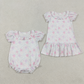 Sibling Baby Girls Kids Short Sleeves Flower Ruffle Romper Dress Summer Clothes RTS