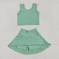 Baby Girl Green Vest Shorts Skirt Skort Clothes Yoga Active Wear Set RTS