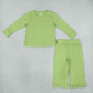 Sibling Baby Girls Kids Long Sleeves Shirts Pants Cotton Sets Pajamas Scallop Clothes RTS