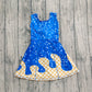 Baby Girl Sleeveless Drips Summer Blue Knee Length Yoga Active Dress RTS