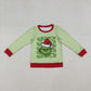 Baby Boy Long Sleeves Green Face Christmas Plaid Shirt RTS