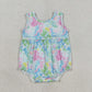 Baby Girls Infant Sleeveless Sea Flower Bubble Romper RTS