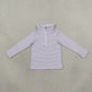 Baby Girls Kids Long Sleeves Purple Stripes Zipper Pullover Shirt Clothes RTS