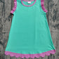 Baby Girls Kids Sleeveless Scallop Knee Length Green Dress Clothes RTS