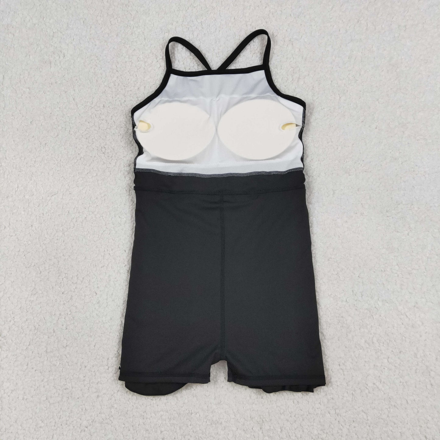 Baby Girls Toddler Sleeveless Black Yoga Shorts Knee Length Dress Ruffle Clothes RTS