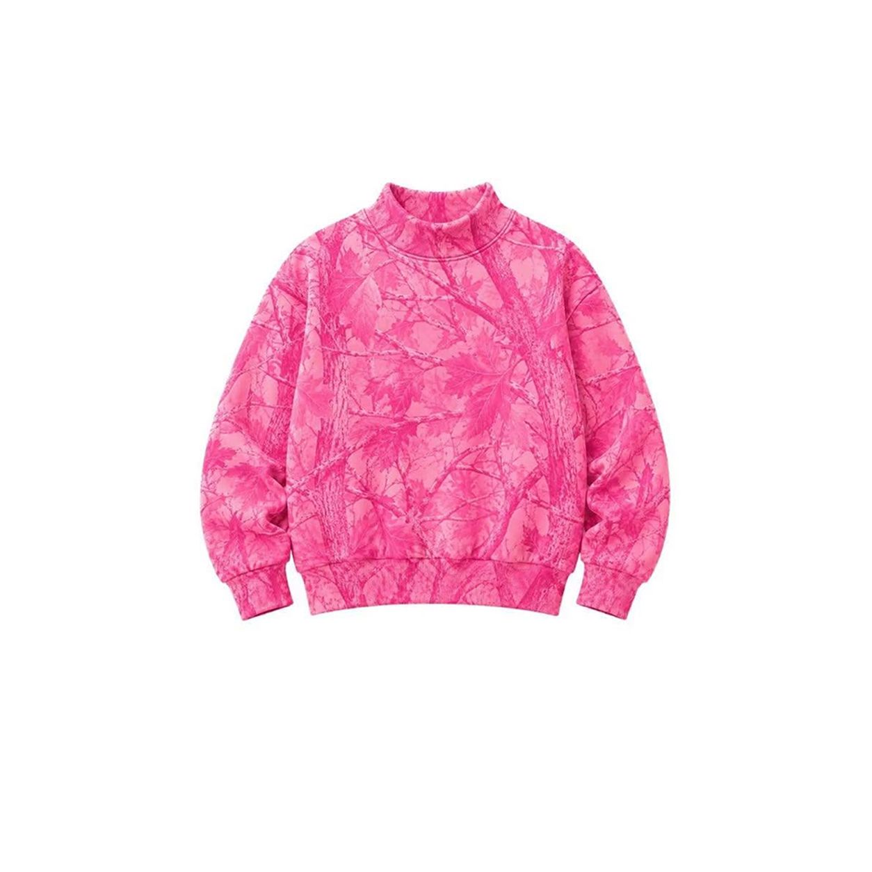 ( Moq 5 ) Preorder Adult Women Long Sleeves Leaves Shirt Tops Pink Pullover Camo Clothes
