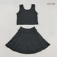 Baby Girls Kids Sleeveless Black Shirt Shorts Skirt Skort Yoga Active Clothes Set RTS