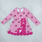 Baby Girls Kids Hearts Plaid Bows Valentine Scallop Dress Yoga Active Clothes RTS