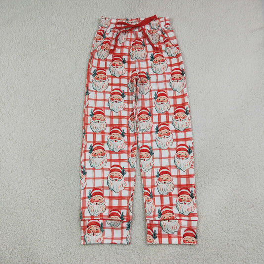Adult Women Christmas Santa Plaid Pants Bottoms Clothes RTS