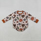 Baby Boy Long Sleeves turkey Pumpkins Thanksgiving Fall Bubble Romper RTS