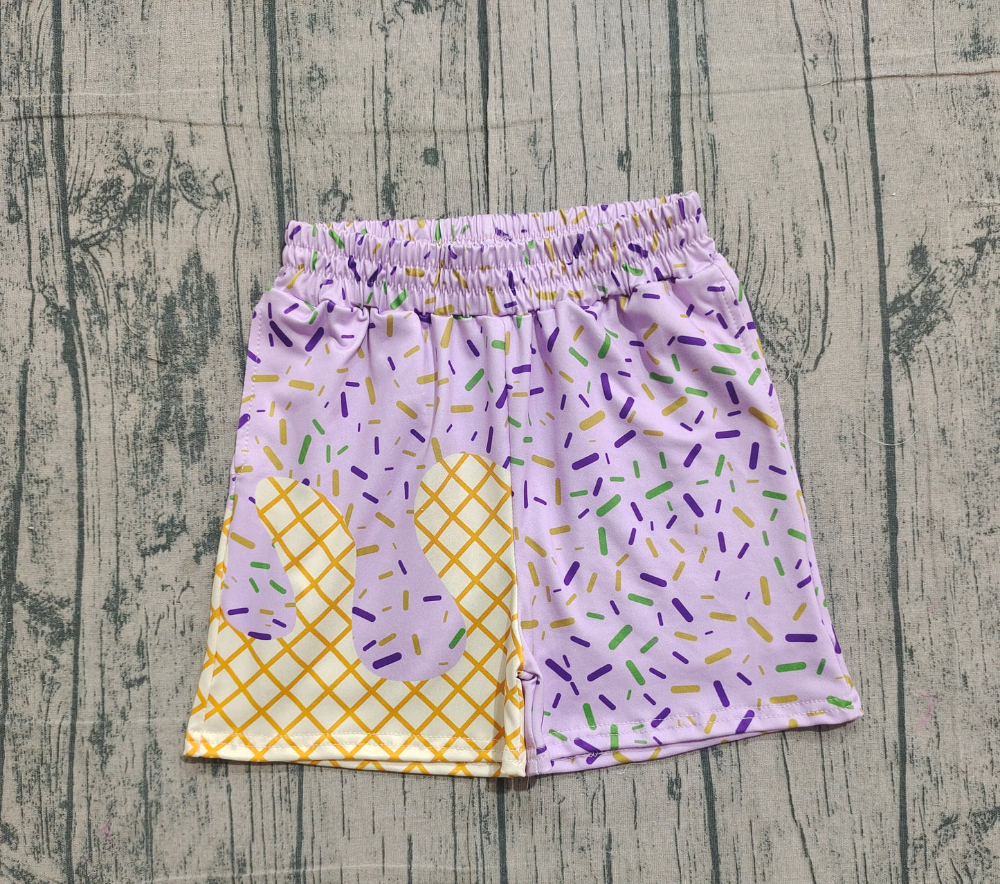 Baby Boys Kids Purple Sprinkles Summer Shorts Mardi Gras Bottoms RTS