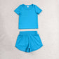Sibling Baby Girls Kids Short Sleeves Tops Shorts Yoga Active Sets Clothes RTS