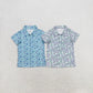 Boys Kids Short Sleeves Camo Fishing Sibling Buttons Shirt Tops RTS