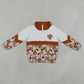 Baby Girls Kids turkey Pumpkins Bows Zipper Pullover Shirt Fall Clothes RTS