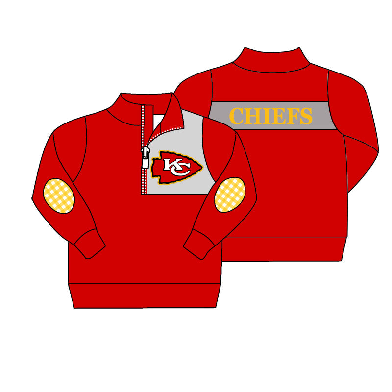 Baby Boy Red Long Sleeves Team Shirt Pullover Shirt Moq 5