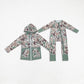 Sibling Boys Kids Long Sleeves Deer Camo Zipper Romper Pockets Hoodie Shirt Hunting RTS