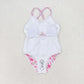 Baby Girl Pink Flower Ruffle One Piece Swimsuit