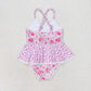 Baby Girl Pink Flower Ruffle One Piece Swimsuit