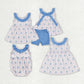 Baby Girl Flowers Bunches Sibling Romper Dress Clothes Set