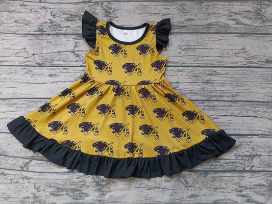 Baby Girl Short Sleeves Team Knee Length Dress