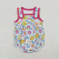 Baby Girl Sleeveless Floral Summer Sibling Sister Romper Outfit Clothes Set