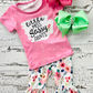 Promotion Baby Girl Pink Sassy Shirt Floral Bell Pants Set