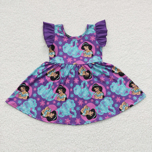 Promotion Baby Girl Summer Purple Princess Dress