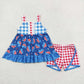 Baby Girl July 4th Hearts Tunic Plaid Shorts Set