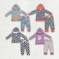 Baby Girl Long Sleeves Hoodie Shirt Flower Plaid Leopard Pants Sibling Clothes Set RTS