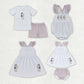 Baby Kids Boy Girl Embroidery Sea Horse Sibling Romper Clothes Set Outfit RTS