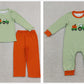 Sibling Baby Boys Kids Embroidery Pumpkins Trucks Stripes Romper Thanksgiving Set Pink Clothes RTS