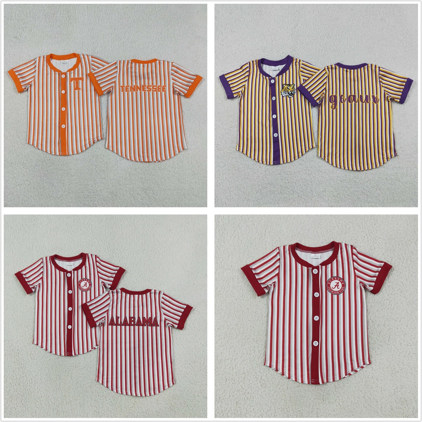 Sibling Baby Boy Kids Short Sleeves Stripes Buttons Shirts Team Tops Clothes RTS