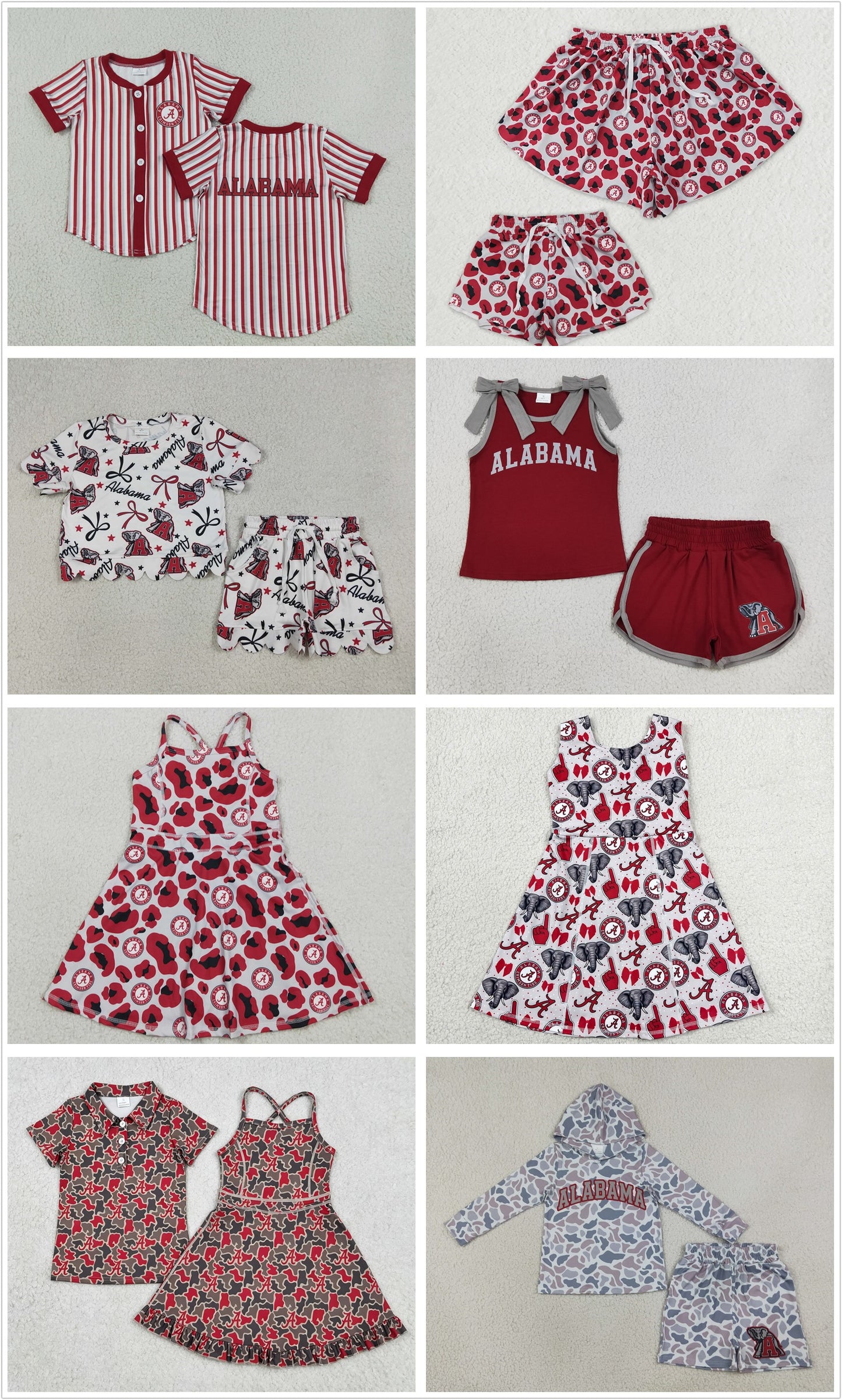 Sibling Baby Boys Girls Elephant Shirt Shorts Dresses Sets Team Clothes RTS
