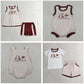 Sibling Baby Boys Girls Sleeveless Western Boots Rompers Set Summer Clothes RTS