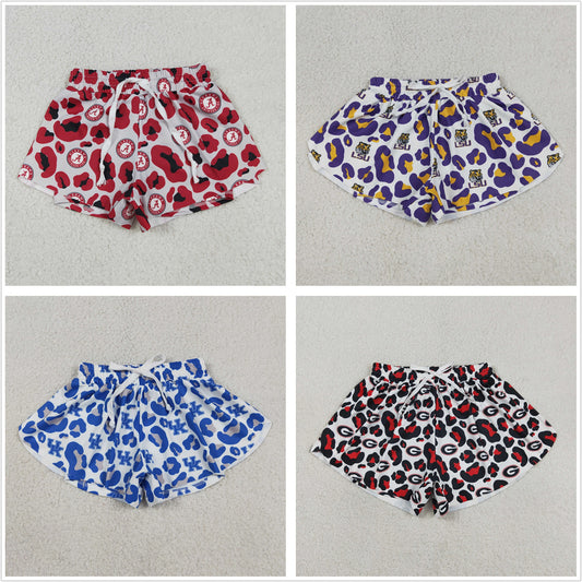 Sibling Baby Girls Kids Leopard Yoga Active Team Ruffle Shorts Bottoms Clothes