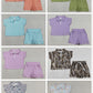 Sibling Baby Girls Kids Short Sleeves Zipper Shirts Scallop Shorts Sets Clothes RTS
