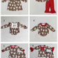 Sibling Boys Girls Kids Christmas Cookies Long Sleeves Romper Dress Outfit Clothes RTS