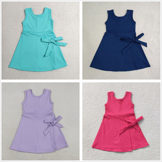 Sibling Baby Girls Sleeveless Shorts Knee Length Yoga Active Dresses Clothes RTS