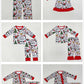 Sibling Boys Girls Kids Christmas Cows Farm Zipper Romper Dress Set Pajamas Clothes RTS